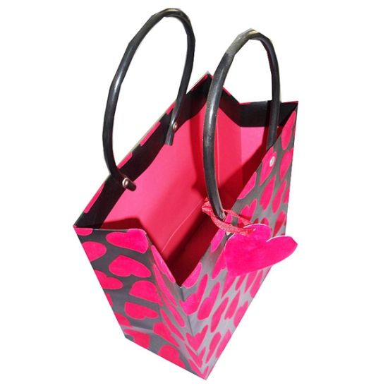 Customized Printing Colorful Paper Bag with Plastic Handle