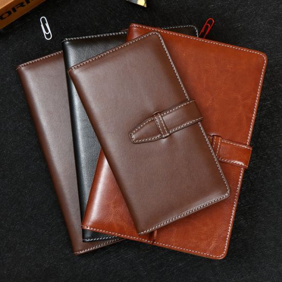 High Quality PU Leather Hardcover Notebook, Diary Printing with Lock